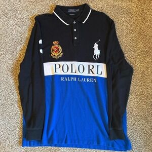 Polo Ralph Lauren Long Sleeve Polo Shirt Crown Crest Big Pony Custom size XXL